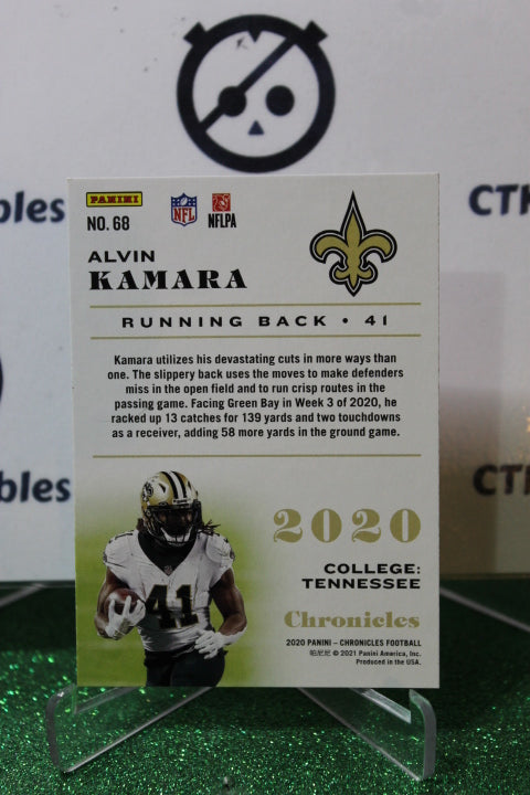 2020 PANINI CHRONICLES ALVIN KAMARA # 68  NFL NEW ORLEANS SAINTS GRIDIRON  CARD