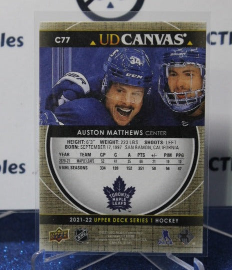 2021-22 UPPER DECK AUSTON MATTHEWS # C77 UD CANVAS TORONTO MAPLE LEAFS HOCKEY CARD