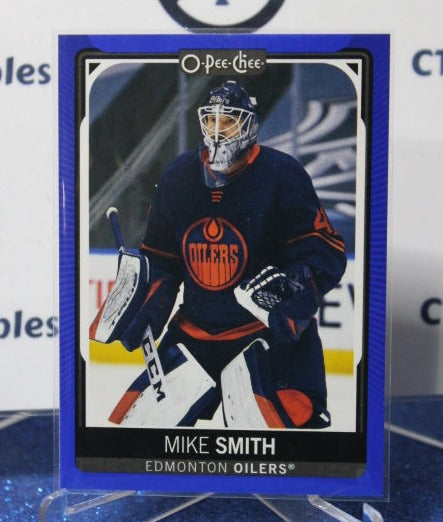 2021-22 O-PEE-CHEE MIKE SMITH # 228 BLUE EDMONTON OILERS HOCKEY CARD