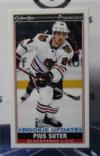 2021-22 O-PEE-CHEE PREMIER PIUS SUTER # P-49  ROOKIE UPDATE CHICAGO BLACKHAWKS HOCKEY CARD