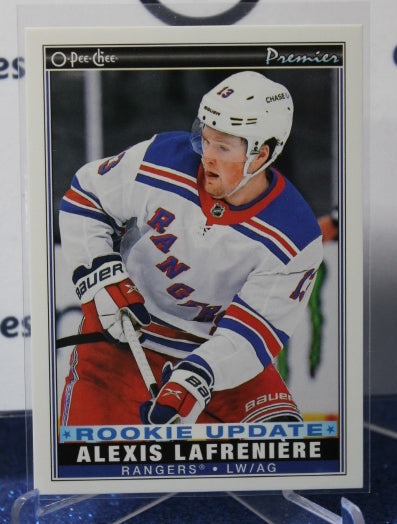 2021-22 O-PEE-CHEE PREMIER ALEXIS LAFRENIERE # FSR-1 ROOKIE UPDATE NEW YORK RANGERS HOCKEY CARD