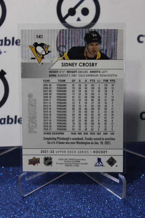 2021-22 UPPER DECK SIDNEY CROSBY # 141 PITTSBURGH PENGUINS HOCKEY NHL CARD