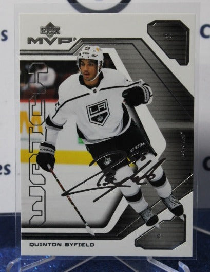 2021-22 UPPER DECK QUINTON BYFIELD # 98 MVP WATCH ROOKIE L A KINGS HOCKEY CARD