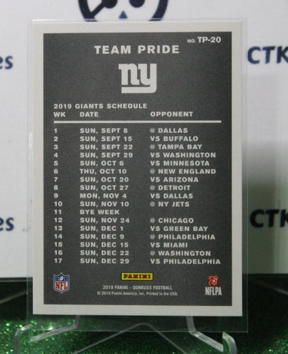 2019 PANINI DONRUSS TEAM PRIDE #  TP-20 NFL NEW YORK GIANTS GRIDIRON  CARD