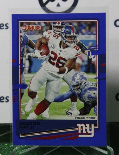 2020 PANINI DONRUSS SAQUON BARKLEY # 184 PRESS PROOF BLUE NFL NEW YORK GIANTS GRIDIRON  CARD
