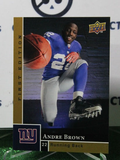 2009 UPPER DECK ANDRE BROWN  # 152 GOLD NFL NEW YORK GIANTS GRIDIRON  CARD