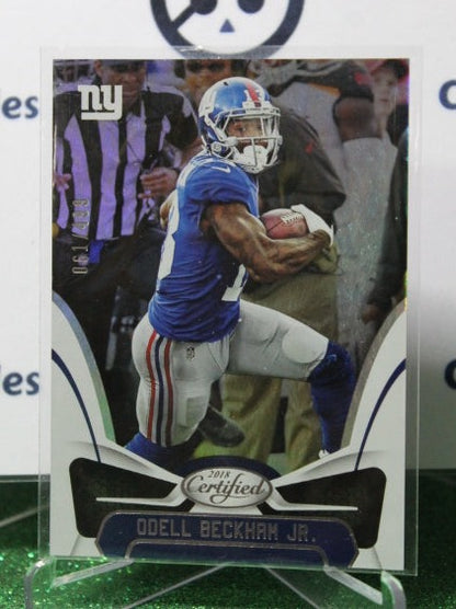 2018 PANINI CERTIFIED ODELL BECHAM JR. # 49 NFL NEW YORK GIANTS 061/499 GRIDIRON  CARD