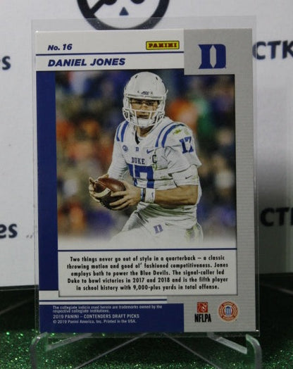 2019 PANINI CONTENDERS DANIEL JONES # 16 ROOKIE GAME DAY NFL NEW YORK GIANTS GRIDIRON  CARD