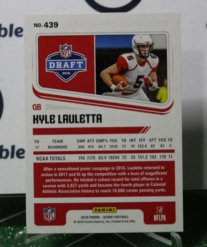 2018 PANINI SCORE KYLE LAULETTA # 439 ROOKIE  NFL NEW YORK GIANTS GRIDIRON  CARD