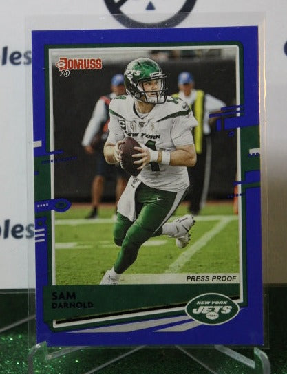 2020 PANINI DONRUSS SAM DAROLD # 191 BLUE PRESS PROOF NFL NEW YORK  JETS GRIDIRON  CARD