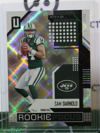 2018 PANINI UNPARALLELED  SAM DARNOLD  # RF-SD ROOKIE FOCUS NFL NEW YORK  JETS GRIDIRON  CARD