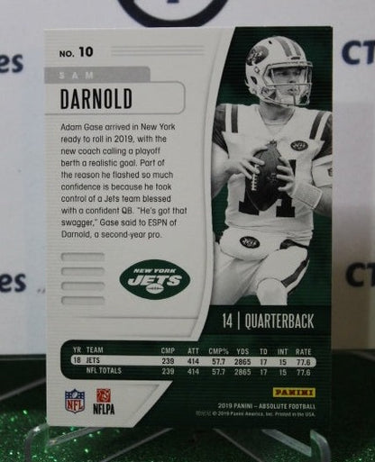 2019 PANINI ABSOLUTE  SAM DARNOLD # 10 NFL NEW YORK  JETS GRIDIRON  CARD