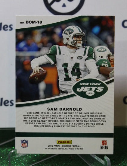 2019 PANINI DONRUSS SAM DARNOLD # DOM-18 DOMINATORS NFL NEW YORK  JETS GRIDIRON  CARD