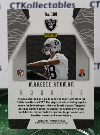 2018 PANINI PHOENIX MARCELL ATEMAN # 188 COLOR BURST ROOKIE NFL OAKLAND RAIDERS GRIDIRON  CARD