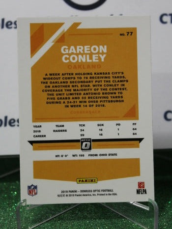 2019 PANINI DONRUSS OPTIC GAREON CONLEY # 77 NFL OAKLAND RAIDERS GRIDIRON  CARD