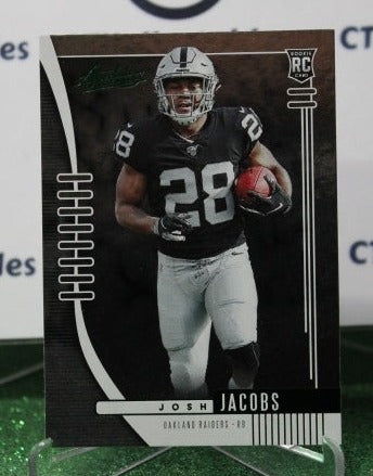 2019 PANINI ABSOLUTE JOSH JACOBS # 124 ROOKIE GREEN NFL OAKLAND RAIDERS GRIDIRON  CARD