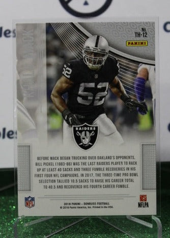 2018 PANINI DONRUSS KHALIL MACK # TH-12 TEAM HEROES NFL OAKLAND RAIDERS GRIDIRON  CARD