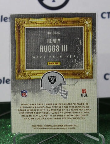 2020 PANINI CHRONICLES GRIDIRON KINGS HENRY RUGGS III  # GK-16 ROOKIE  NFL OAKLAND RAIDERS GRIDIRON  CARD