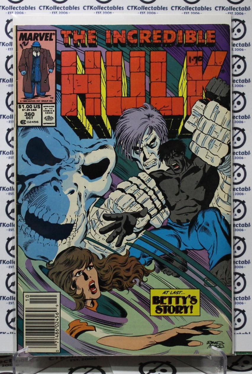 THE INCREDIBLE HULK  # 360 BETTY'S STORY MARVEL  (FINE)  COMIC BOOK 1989
