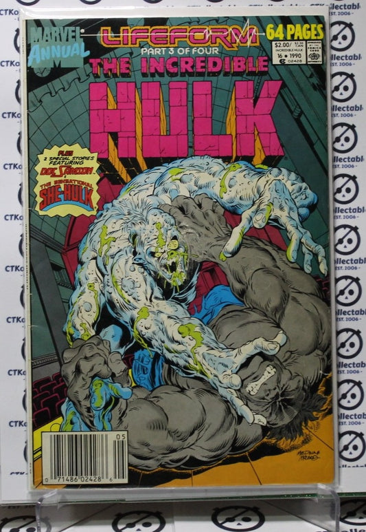 THE INCREDIBLE HULK  ANNUAL # 16 lifeform  MARVEL  VF/F  COMIC BOOK 1990