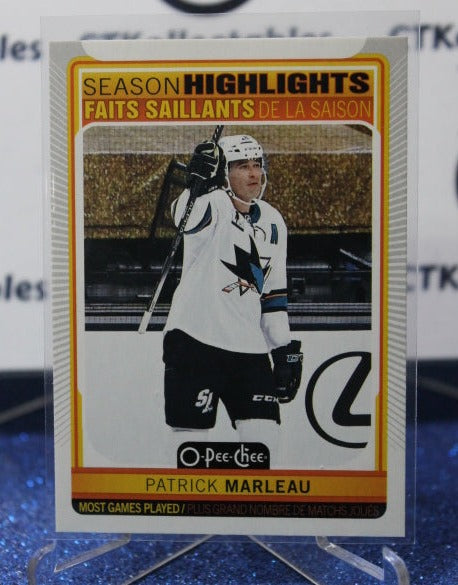 2021-22 O-PEE-CHEE SEASON HIGHLIGHTS PATRICK MARLEAU # 591 SAN JOSE SHARKS NHL HOCKEY CARD