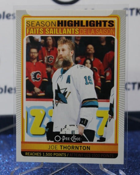 2021-22 O-PEE-CHEE SEASON HIGHLIGHTS JOE THORNTON # 596 SAN JOSE SHARKS NHL HOCKEY CARD