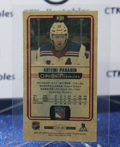 2021-22 O-PEE-CHEE PREMIER ARTEMI PANARIN  # P-32 TALLBOYS NEW YORK RANGERS  NHL HOCKEY CARD