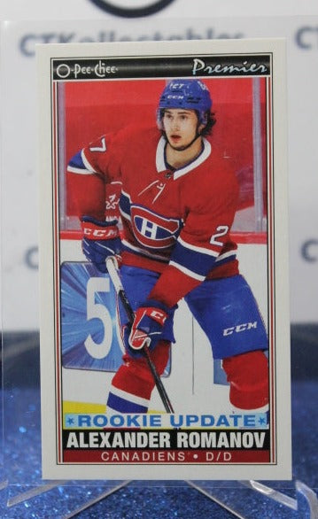 2021-22 O-PEE-CHEE PREMIER ALEXANDER ROMANOV # P-51 ROOKIE UPDATE TALLBOYS MONTREAL CANADIENS NHL HOCKEY CARD