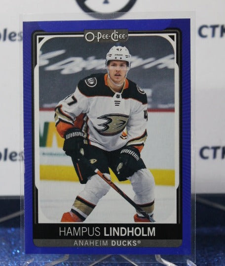 2021-22 O-PEE-CHEE HAMPUS LINDHOLM # 89 BLUE PARALLEL ANAHEIM DUCKS NHL HOCKEY CARD