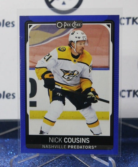 2021-22 O-PEE-CHEE NICK COUSINS # 358 BLUE PARALLEL NASHVILLE PREDATORS NHL HOCKEY TRADING CARD