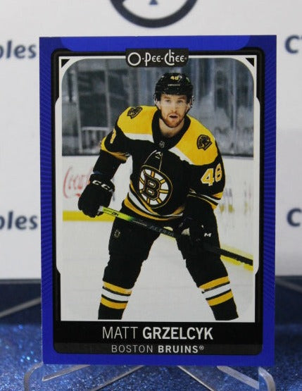 2021-22 O-PEE-CHEE MATT GRZELCYK # 376 BLUE PARALLEL BOSTON BRUINS  NHL HOCKEY CARD