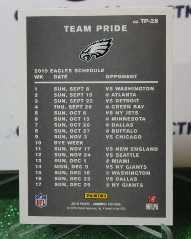 2019 PANINI DONRUSS TEAM PRIDE # TP-28 NFL PHILADELPHIA EAGLES GRIDIRON  CARD