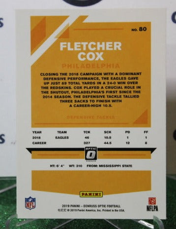 2019 PANINI DONRUSS OPTIC FLETCHER COX # 80 NFL PHILADELPHIA EAGLES GRIDIRON  CARD