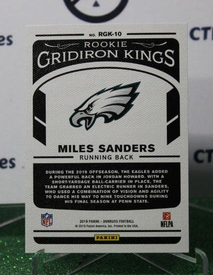 2019 PANINI DONRUSS GRIDIRON KINGS MILES SANDERS # RGK-10 ROOKIE NFL PHILADELPHIA EAGLES GRIDIRON  CARD