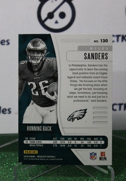 2019 PANINI ABSOLUTE MILES SANDERS # 130 ROOKIE NFL PHILADELPHIA EAGLES GRIDIRON  CARD