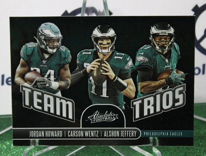 2019 PANINI ABSOLUTE TEAM TRIOS # TT-PE HOWARD WENTZ JEFFERY NFL PHILADELPHIA EAGLES GRIDIRON  CARD