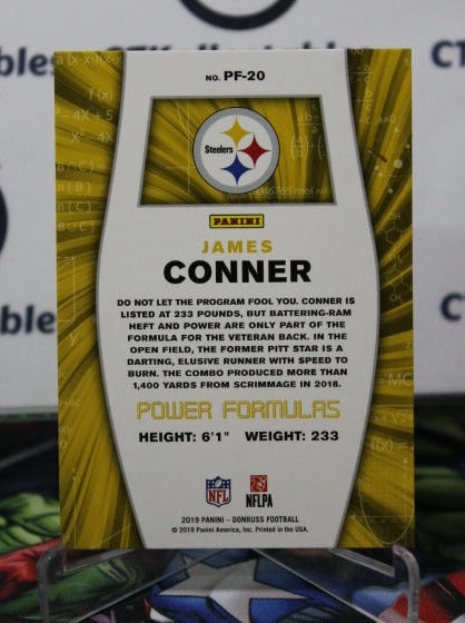 2019 PANINI DONRUSS JAMES CONNER # PF-20 POWER FORMULAS  NFL PITTSBURGH STEELERS GRIDIRON  CARD