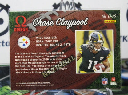 2020 PANINI OMEGA CHASE CLAYPOOL # O-16 ROOKIE NFL PITTSBURGH STEELERS GRIDIRON  CARD