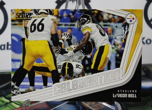 2018  PANINI SCORE LE'VEON BELL # 5 CELEBRATION NFL PITTSBURGH STEELERS GRIDIRON  CARD