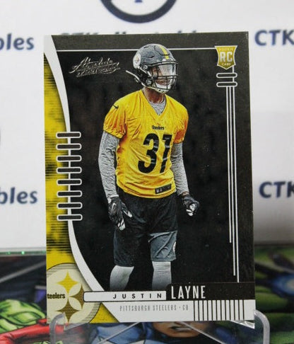 2019  PANINI ABSOLUTE JUSTIN LAYNE # 184 ROOKIE  NFL PITTSBURGH STEELERS GRIDIRON  CARD