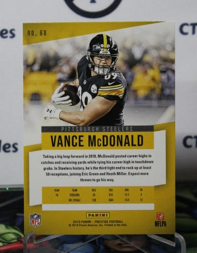2019  PANINI PRESTIGE VANCE McDONALD # 60  NFL PITTSBURGH STEELERS GRIDIRON  CARD