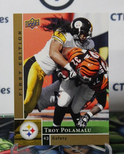 2009  UPPER DECK TROY POLAMALU # 117 GOLD NFL PITTSBURGH STEELERS GRIDIRON  CARD
