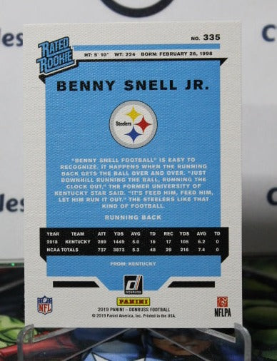 2019 PANINI DONRUSS BENNY SNELL JR.  # 335 RATED ROOKIE CANVAS  NFL PITTSBURGH STEELERS GRIDIRON  CARD