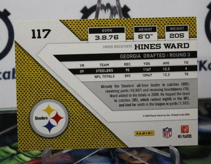 2010 PANINI THREADSK HINES WARD # 117 NFL PITTSBURGH STEELERS GRIDIRON  CARD