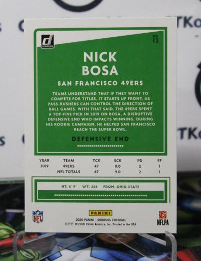 2020 PANINI DONRUSS NICK BOSA # 12  NFL SAN FRANCISCO 49ERS GRIDIRON  CARD