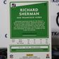 2020 PANINI DONRUSS RICHARD SHERMAN # 13 NFL SAN FRANCISCO 49ERS GRIDIRON  CARD