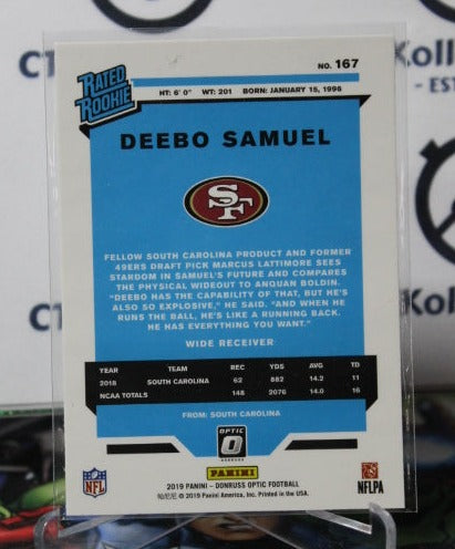 2019 PANINI DONRUSS OPTIC DEEBO SAMUEL # 167 RATED ROOKIE NFL SAN FRANCISCO 49ERS GRIDIRON  CARD