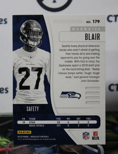 2019 ABSOLUTE MARQUISE BLAIR # 179 ROOKIE  NFL SEATTLE SEAHAWKS GRIDIRON  CARD