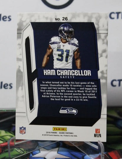 2018 SCORE HAM CHANCELLOR # 26  CAPTAINS NFL SEATTLE SEAHAWKS GRIDIRON  CARD