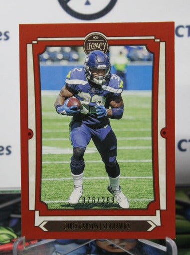 2019 LEGACY CHRIS CARSON # 92 RED 076/299 NFL SEATTLE SEAHAWKS GRIDIRON  CARD